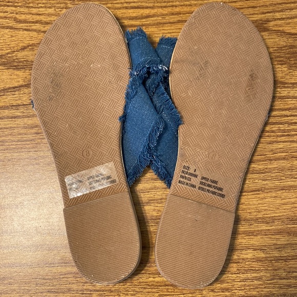 Just Be Slip-On Criss Cross Denim Sandals - Picture 5 of 6